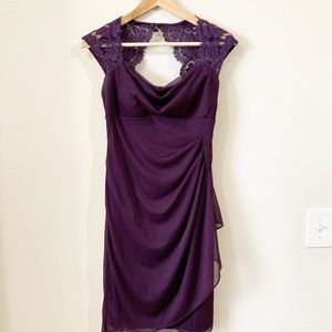 SOLD | Plum Lace Form Fitting Cocktail Dress 4